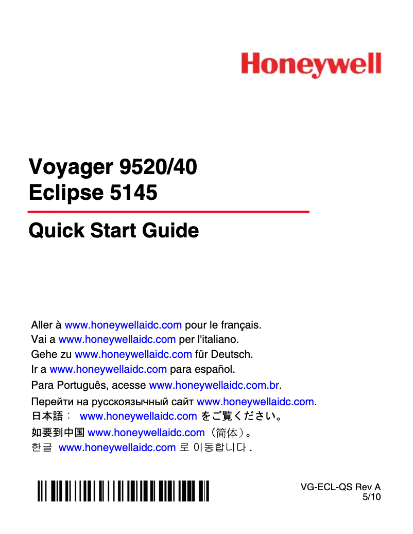 Página 1 del manual Manual de usuario Honeywell MS9540