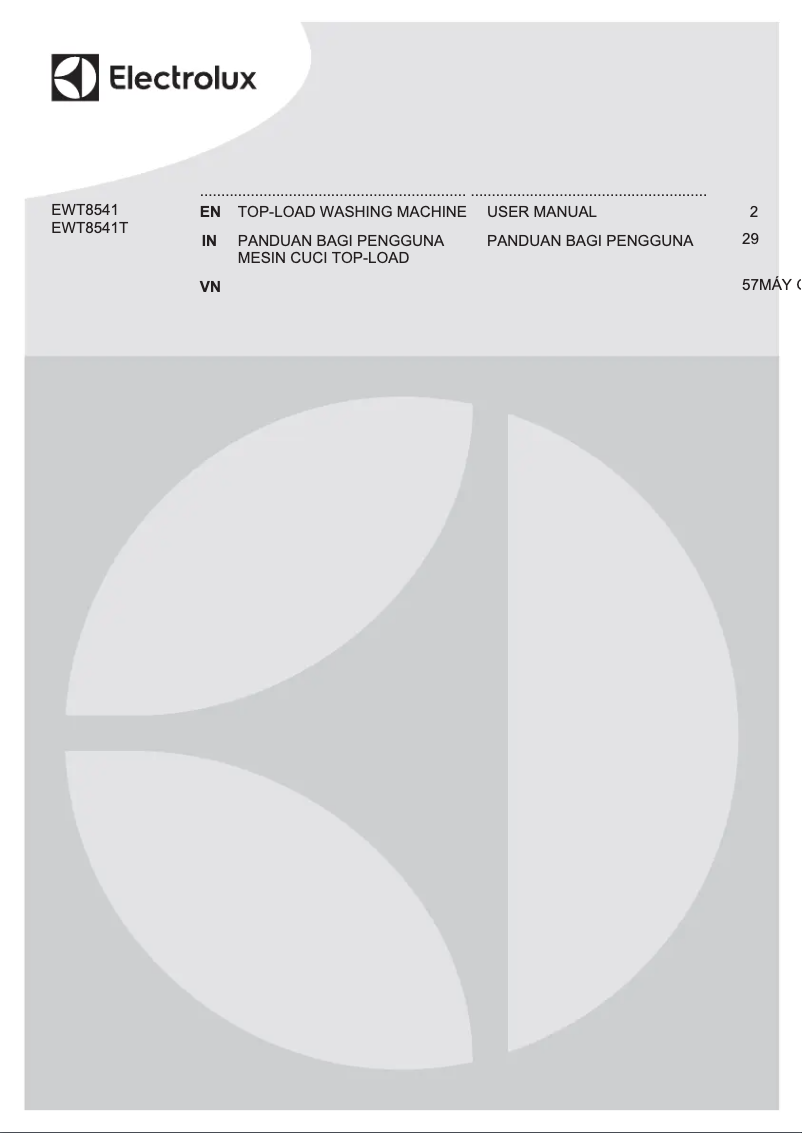 Page 1 de la notice Manuel utilisateur Electrolux EWT8541