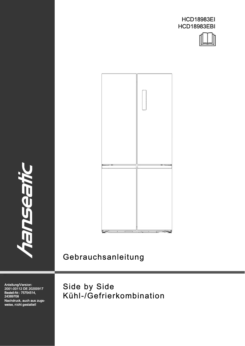 Imagen de la primera página del manual del dispositivo HCD18983EI