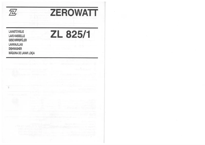 Page n°1 - Manuel utilisateur Zerowatt ZL 825/1 ECO
