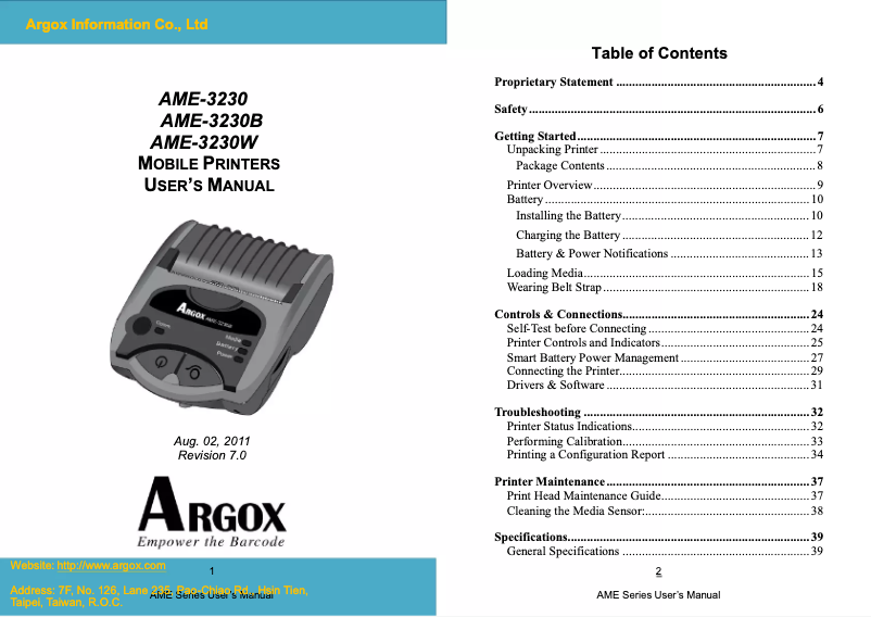 Image de la première page du manuel de l'appareil AME-3230B