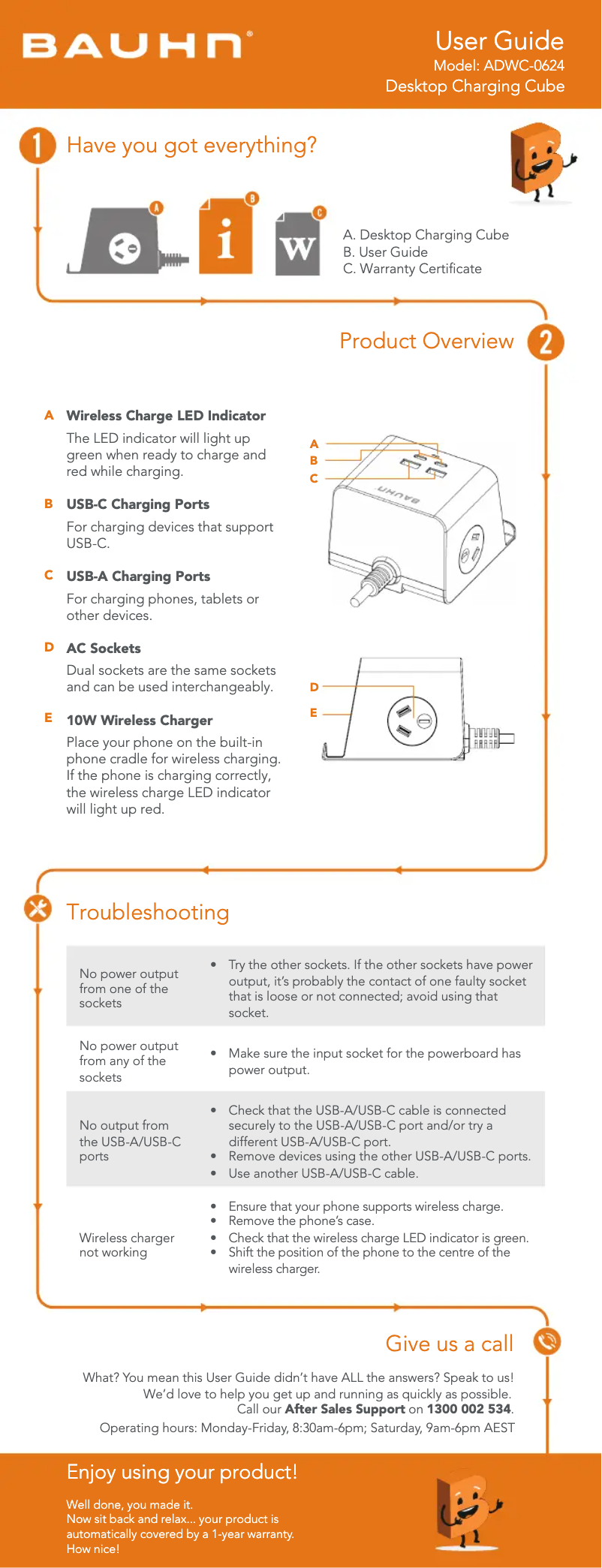 Page 1 de la notice Manuel utilisateur Bauhn ADWC-0624