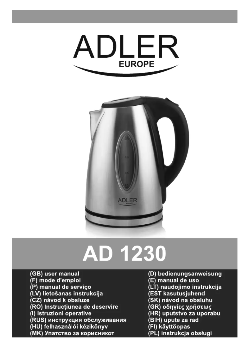 Page 1 de la notice Manuel utilisateur Adler AD 1230