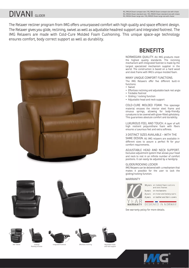 Page n°1 - Fiche technique IMG Divani RM 325