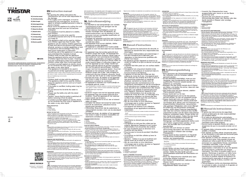 Página 1 del manual Manual de usuario TriStar WK-3376