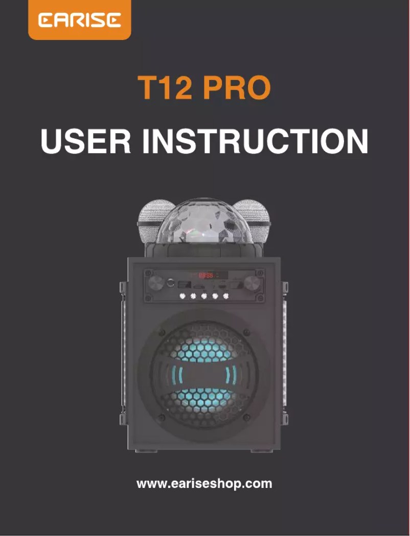 Image de la première page du manuel de l'appareil T12 Pro