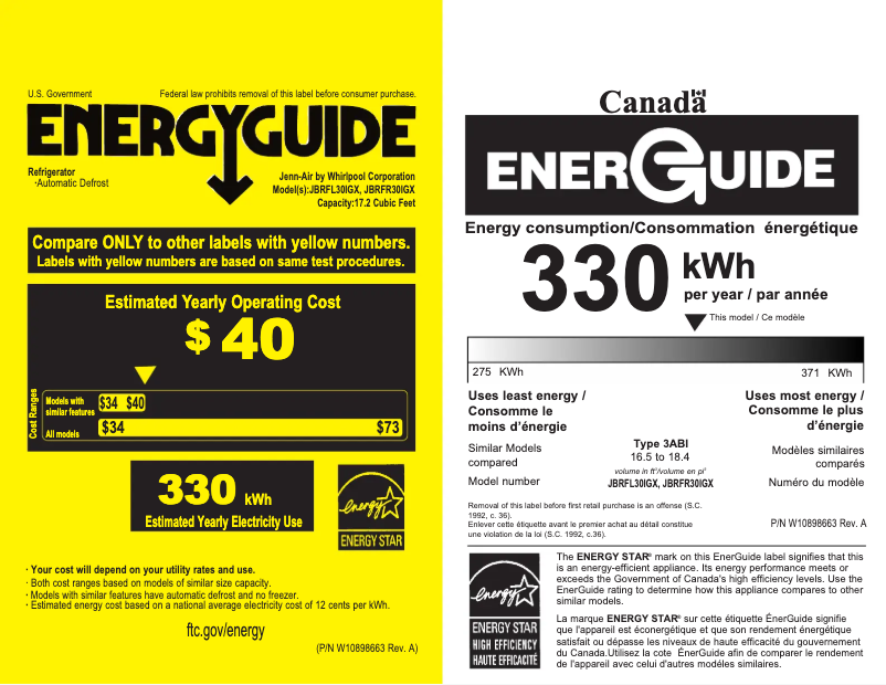 Image de la première page du manuel de l'appareil JBRFR30IGX