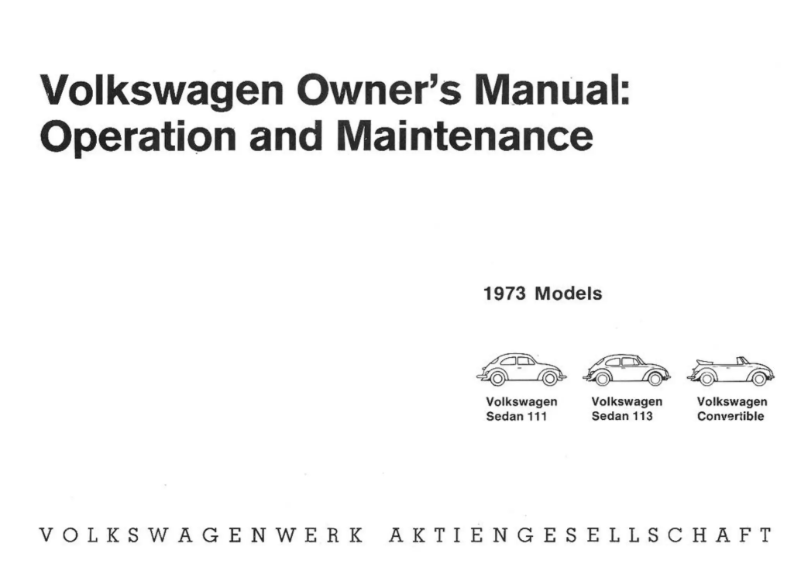 Imagen de la primera página del manual del dispositivo Kever Convertible (1973)