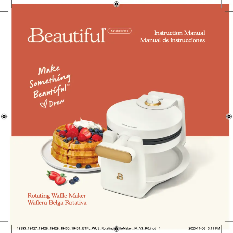 Page 1 de la notice Manuel utilisateur Beautiful Rotating Waffle Maker