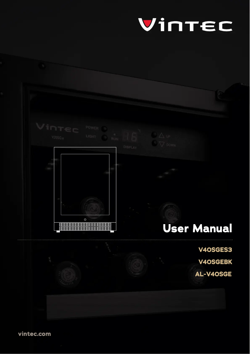 Image de la première page du manuel de l'appareil V40SGEBK