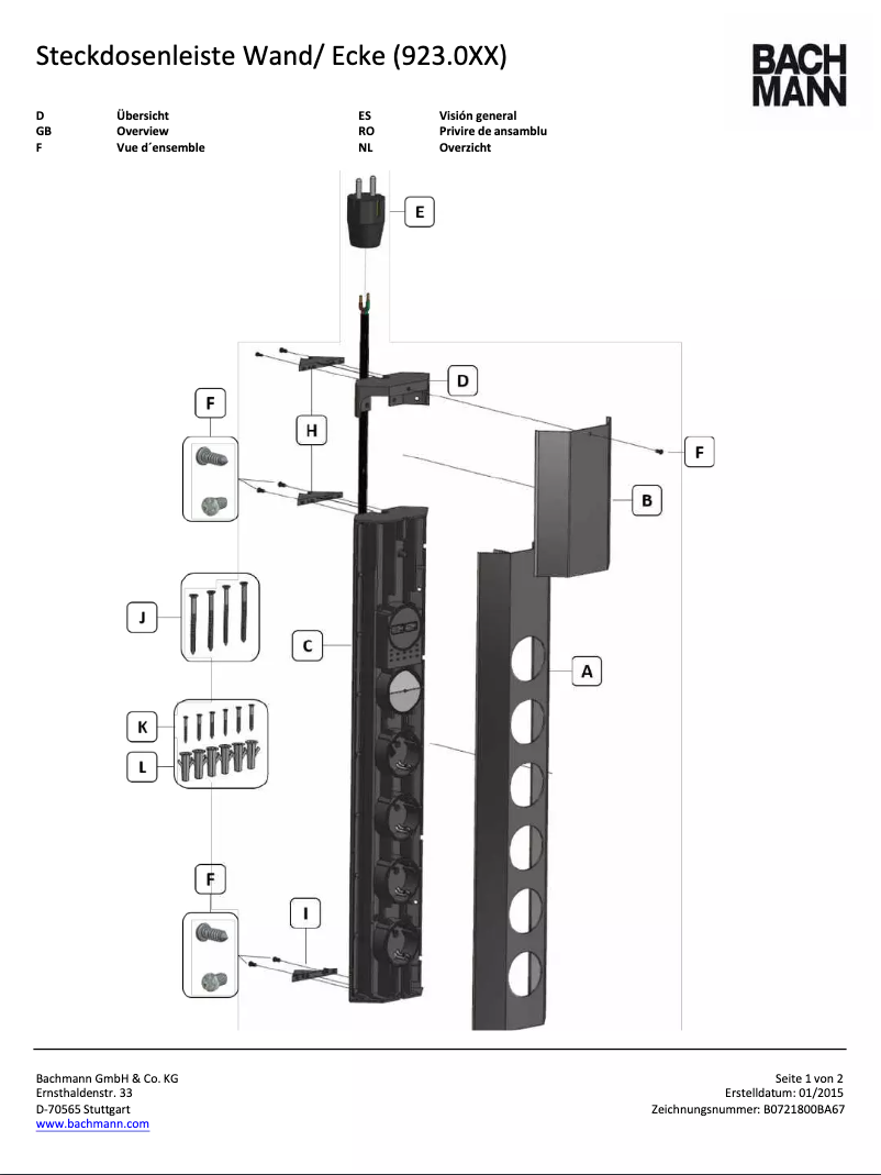 Page 1 de la notice Manuel utilisateur Bachmann 51088300