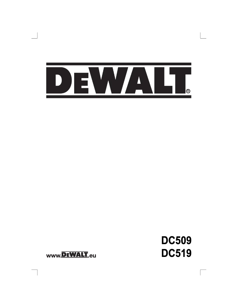 Page 1 de la notice Manuel utilisateur DeWalt DC509