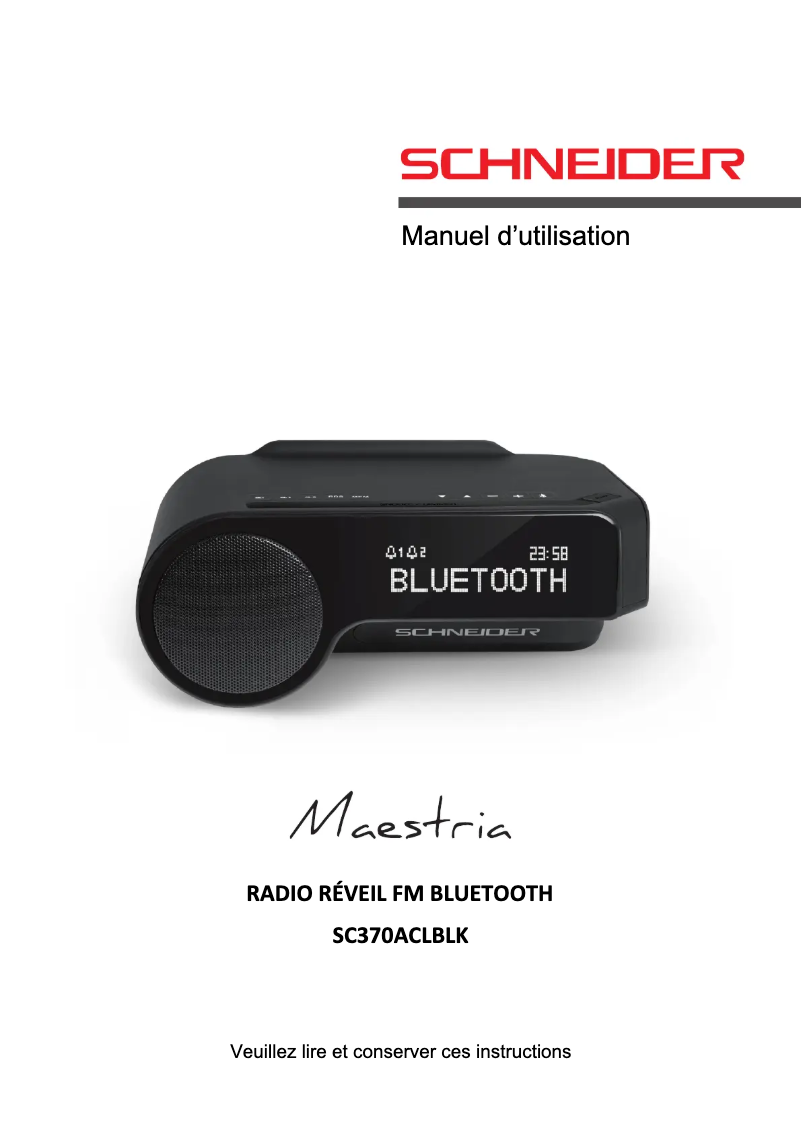 Page 1 de la notice Manuel utilisateur Schneider Maestria SC370ACLBLK