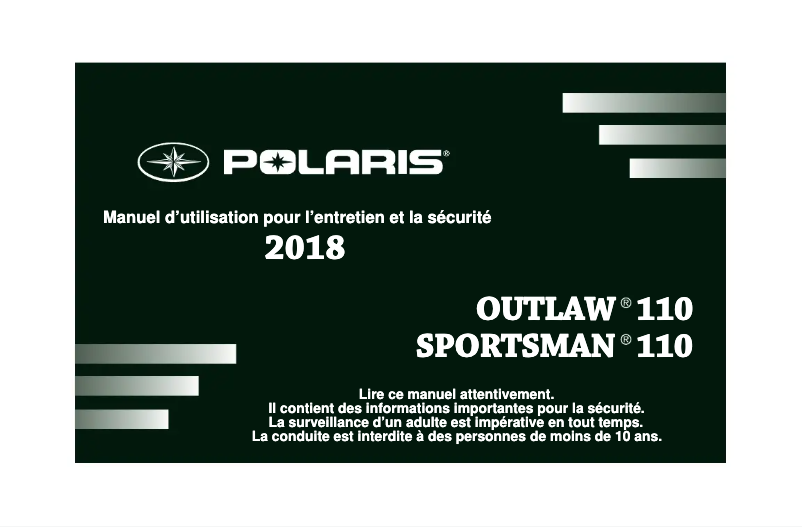 Image de la première page du manuel de l'appareil Sportsman 110 (2018)