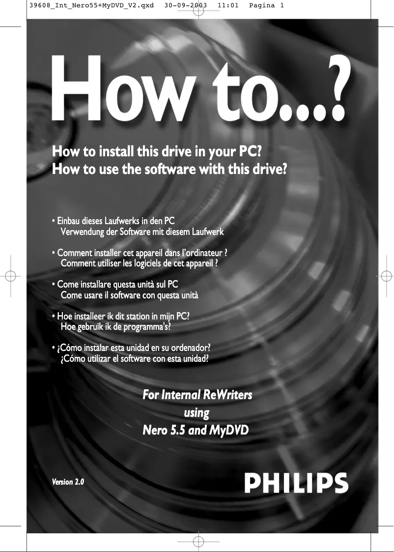 Page n°1 - Manuel utilisateur Philips DVDRW416K
