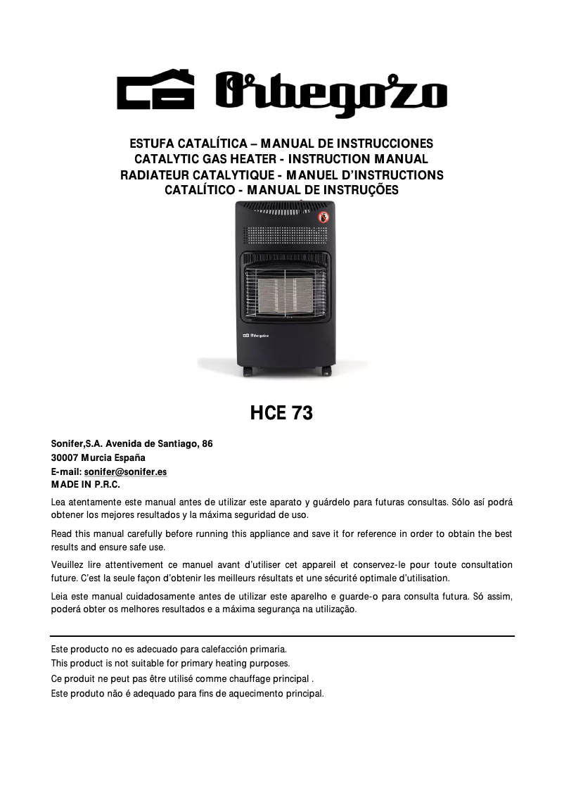 Image de la première page du manuel de l'appareil HCE 73