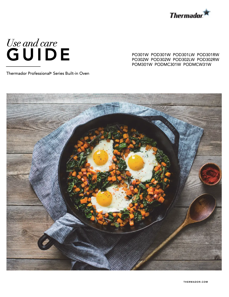 Page 1 of the manual Use and Maintenance Manual Thermador POD302W