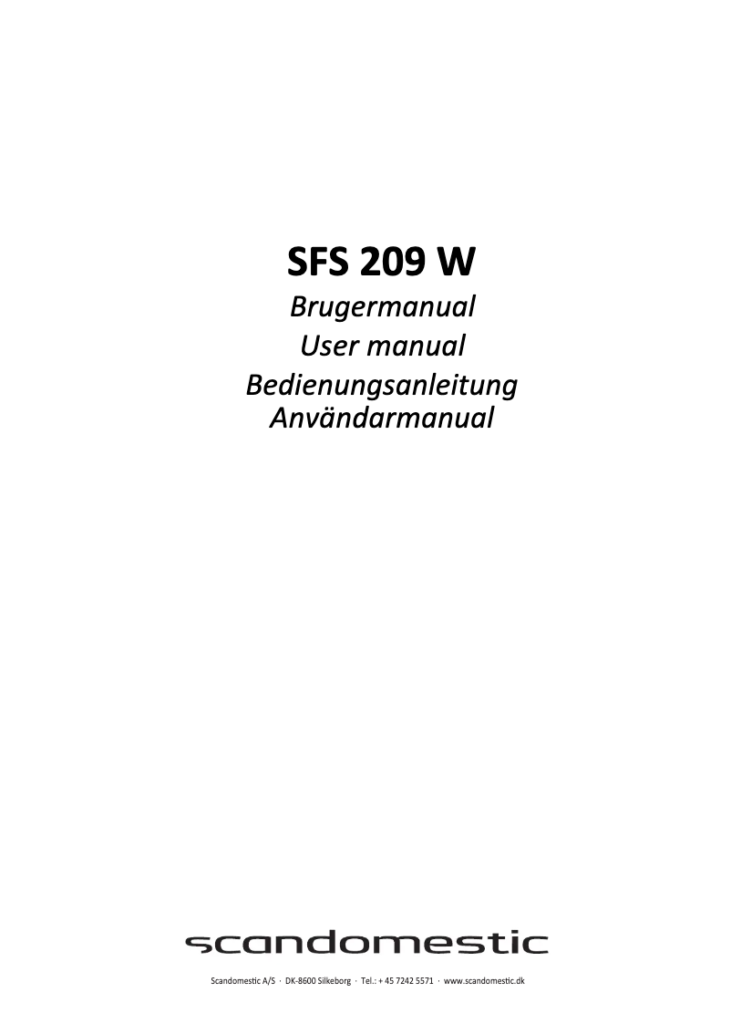 Image de la première page du manuel de l'appareil SFS 209 W
