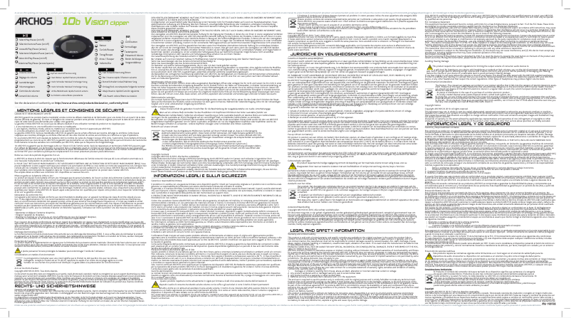 Page 1 de la notice Manuel utilisateur Archos 10b Vision