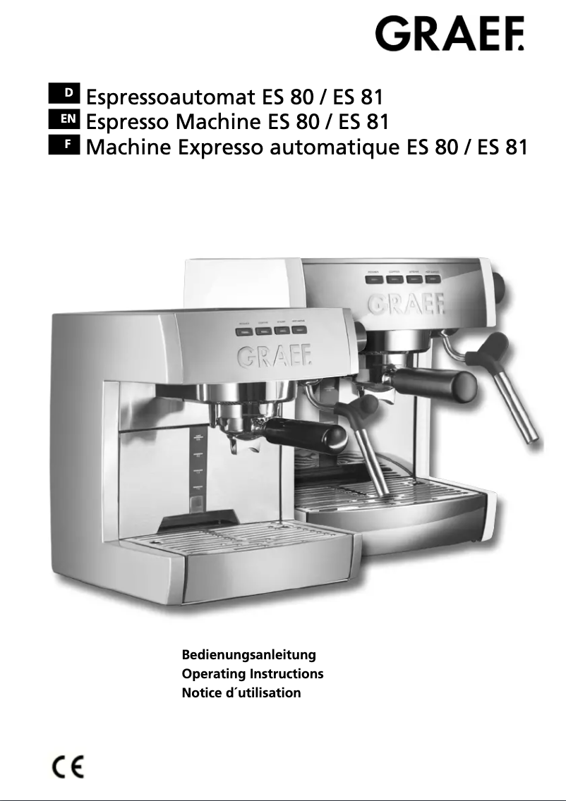 Page 1 de la notice Manuel utilisateur Graef ES 81