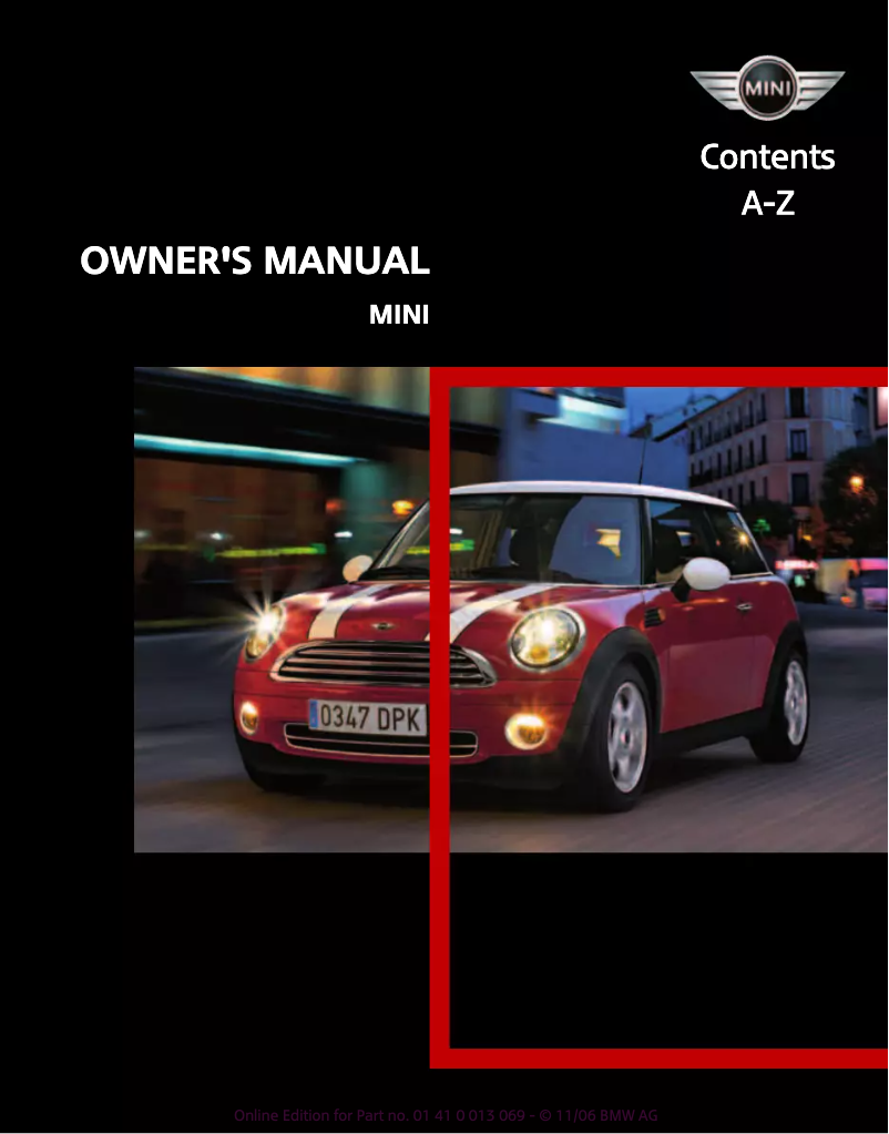 Page 1 de la notice Manuel utilisateur Mini Hardtop 2 Door (2007)