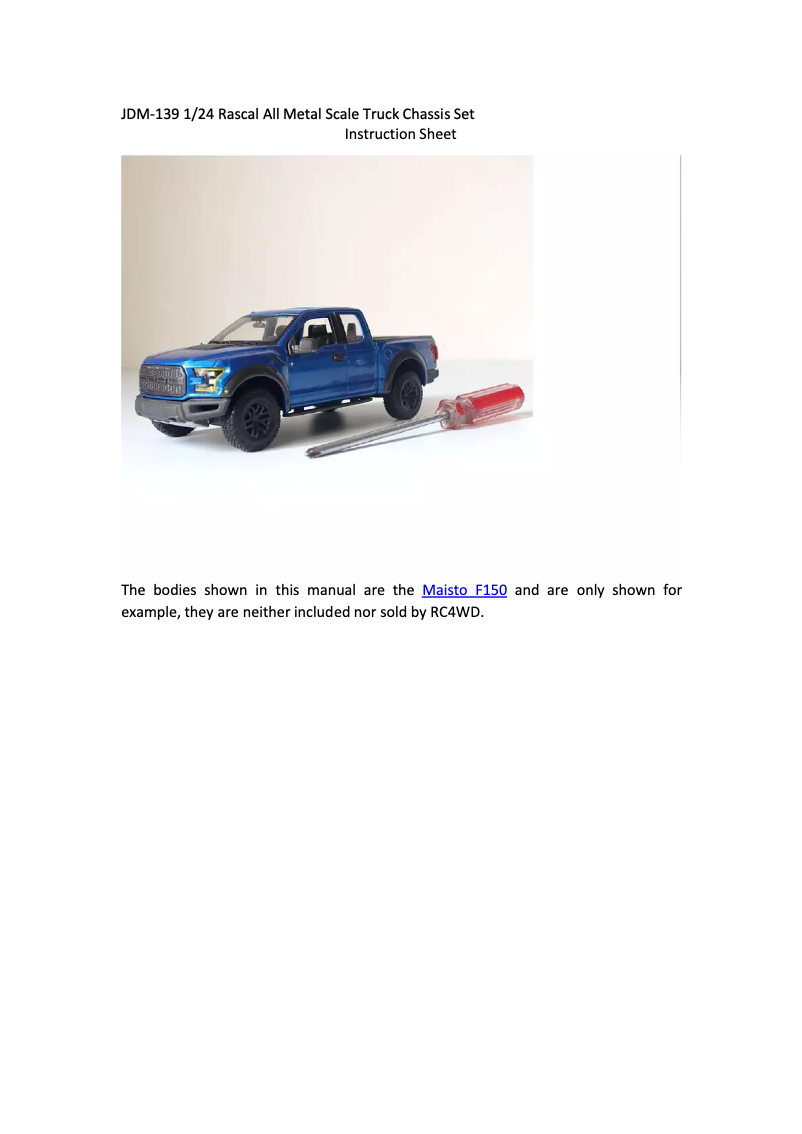 Page n°1 - Manuel utilisateur RC4WD VV-JD00033