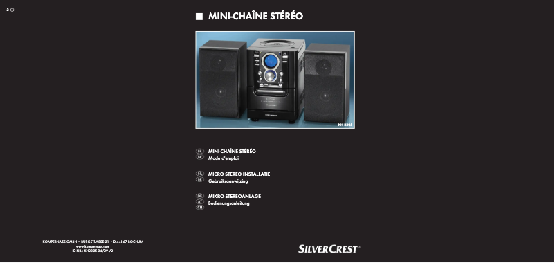 Page n°1 - Manuel utilisateur SilverCrest KH 2305