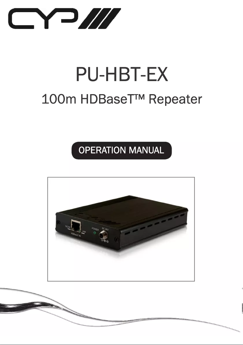 Image de la première page du manuel de l'appareil PU-HBT-EX