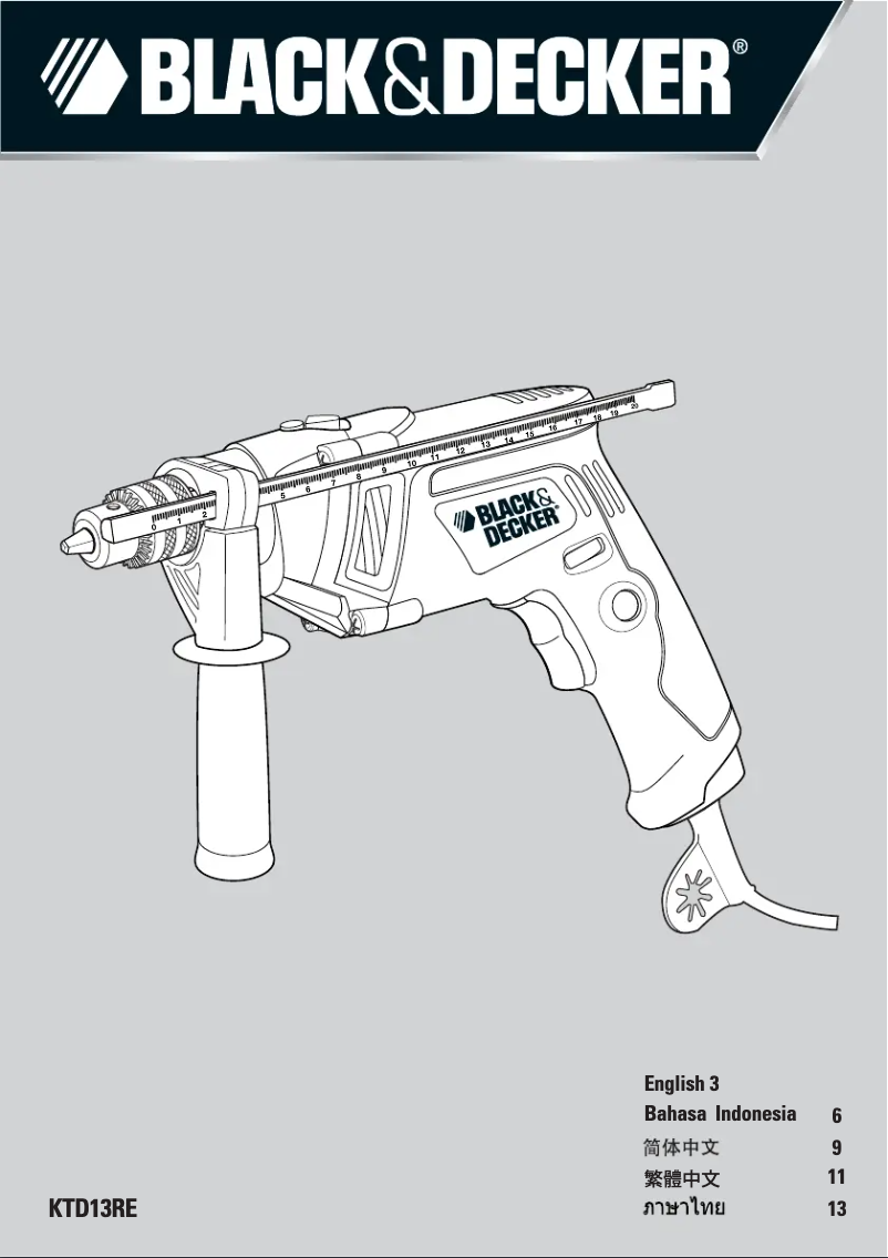 Page 1 de la notice Manuel utilisateur Black & Decker KTD13