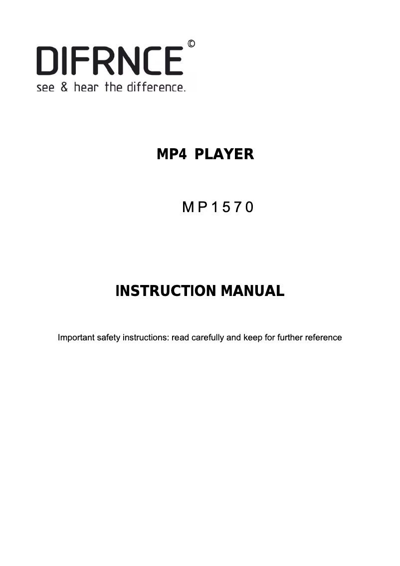 Página 1 del manual Manual de usuario Difrnce MP1570