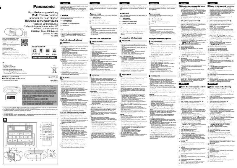 Page 1 de la notice Manuel utilisateur Panasonic RX-D552