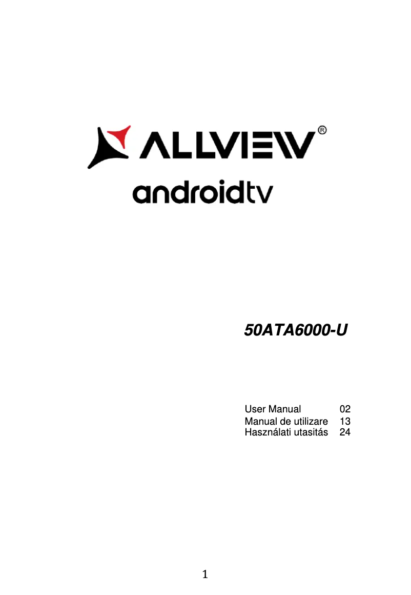 Page n°1 - Manuel utilisateur Allview 50ATA6000-U