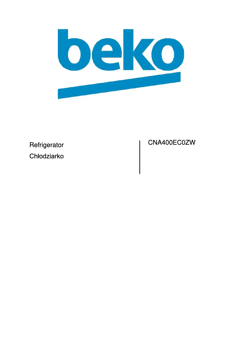 Page 1 de la notice Manuel utilisateur Beko CNA400EC0ZW