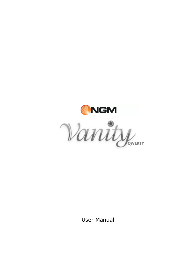 Page n°1 - Manuel utilisateur NGM Vanity Qwerty