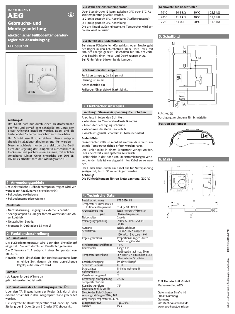 Image de la première page du manuel de l'appareil FTE 5050 SN
