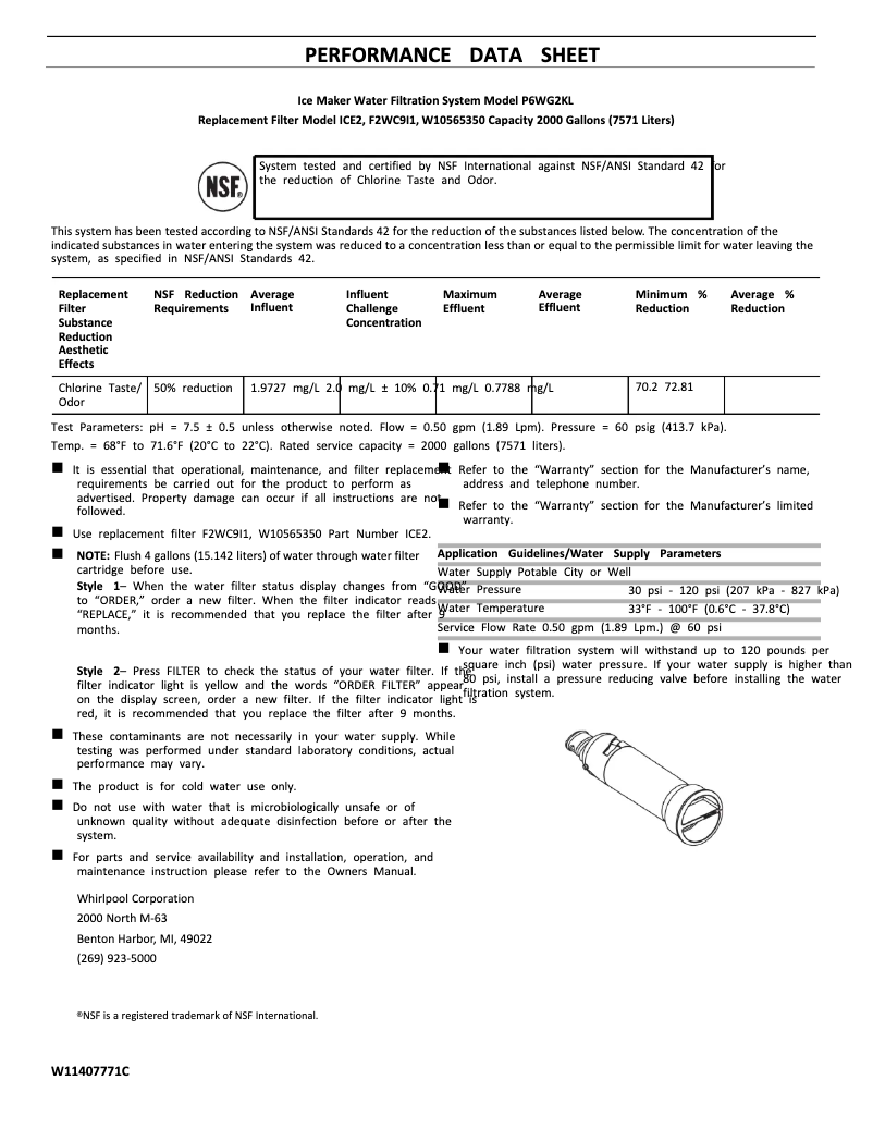 Page 1 de la notice Fiche technique JennAir JIM158XYRS
