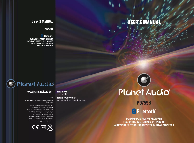 Page n°1 - Manuel utilisateur Planet Audio P9759B