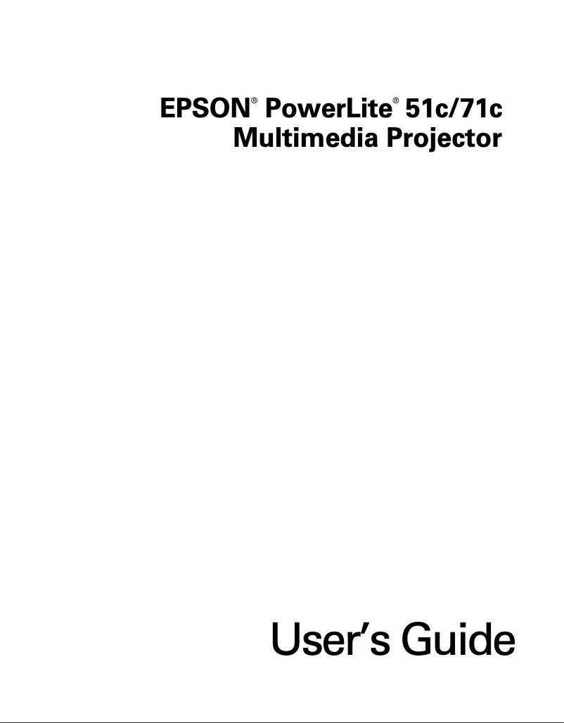 Page 1 de la notice Manuel utilisateur Epson PowerLite 71c