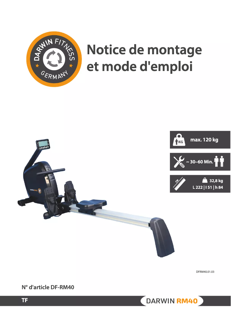 Page n°1 - Manuel utilisateur Darwin RM40