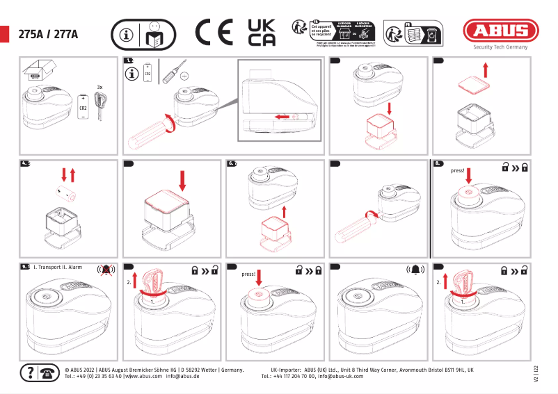 Page 1 de la notice Manuel utilisateur Abus 277A