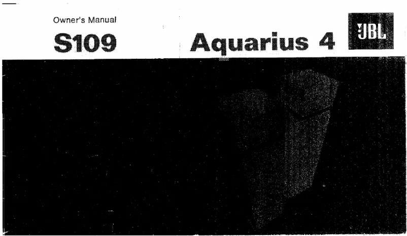 Page n°1 - Manuel utilisateur JBL Aquarius 4 S109
