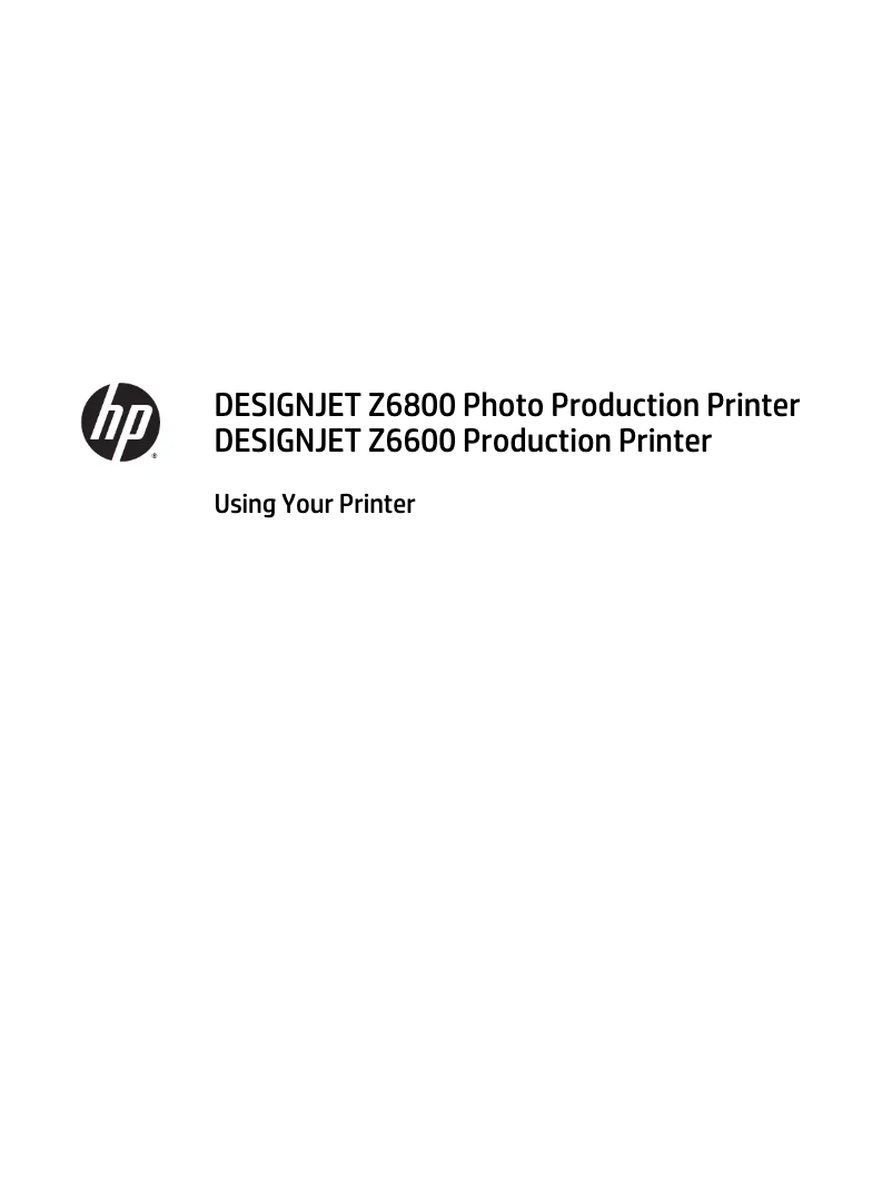Page n°1 - Manuel utilisateur HP DesignJet Z6600