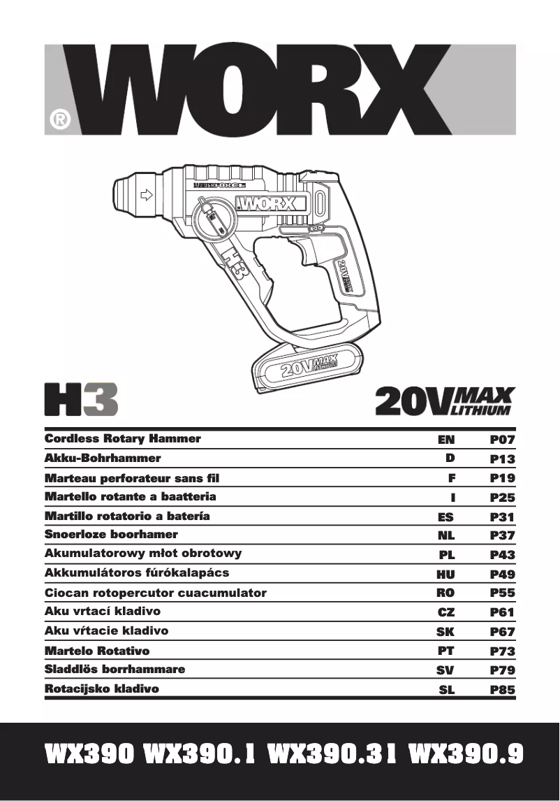 Image de la première page du manuel de l'appareil WX390.31