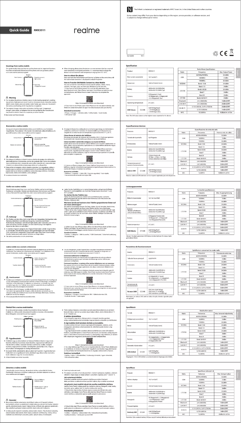 Page n°1 - Manuel utilisateur Realme C35