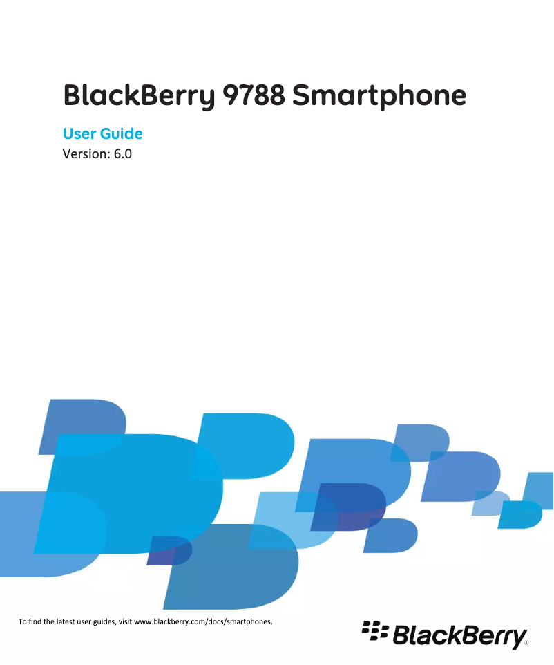 Page n°1 - Manuel utilisateur BlackBerry Bold 9788