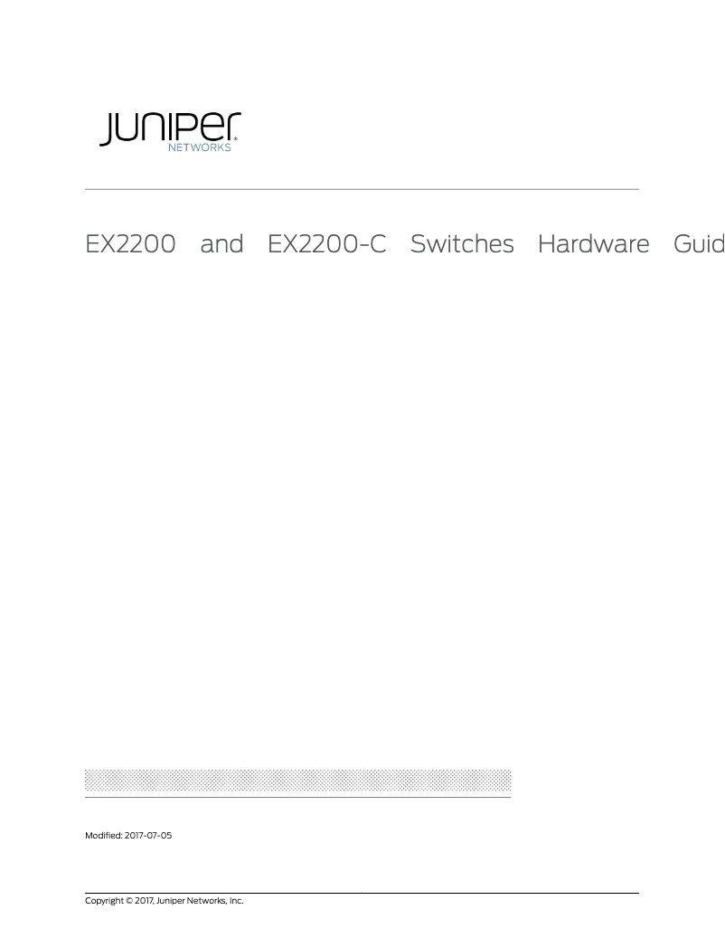 Page 1 de la notice Manuel utilisateur Juniper EX2200-C