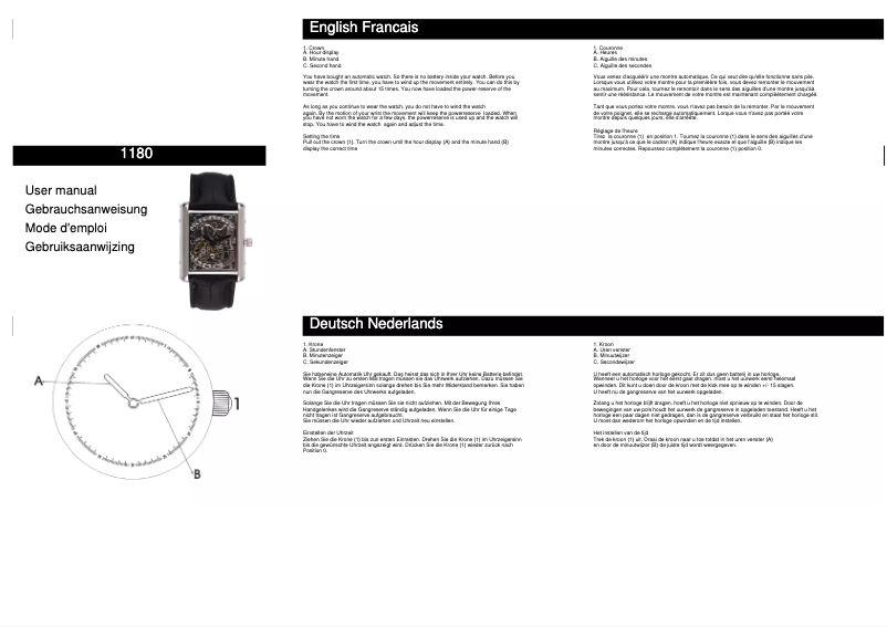 Image de la première page du manuel de l'appareil 1180