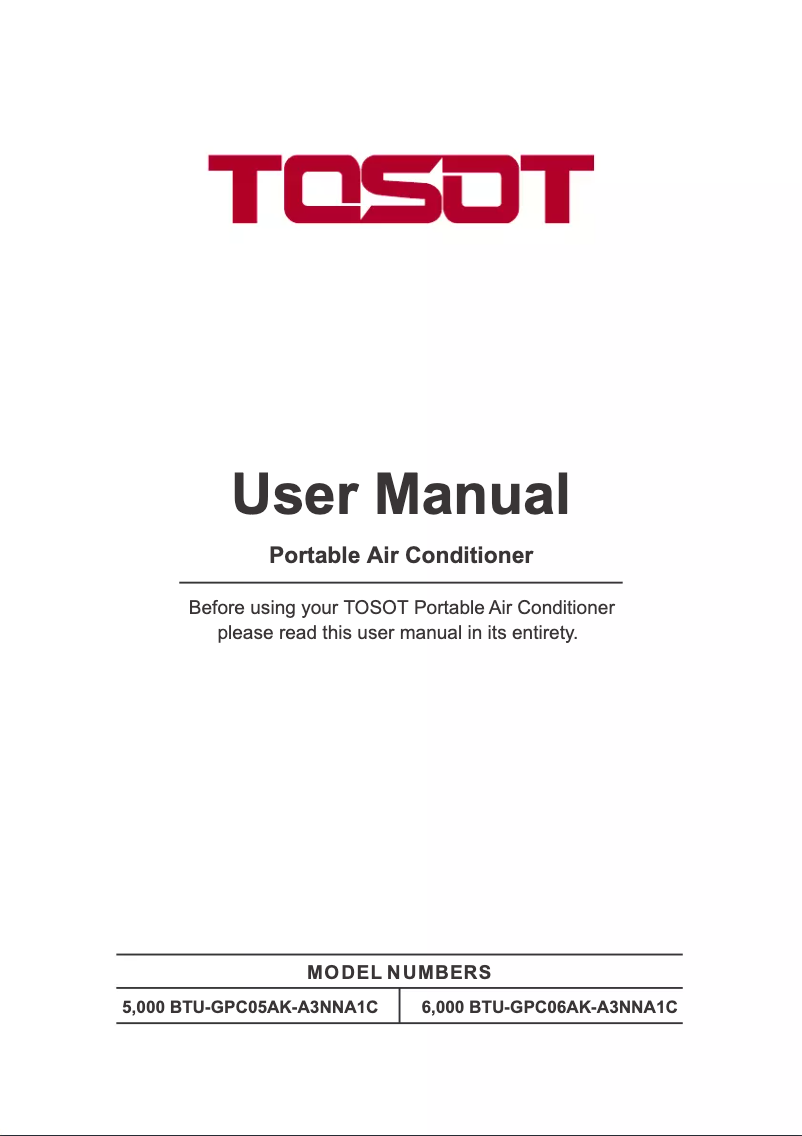 Page n°1 - Manuel utilisateur TOSOT GPC06AK-A3NNA1C