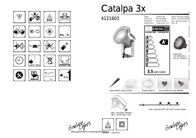Page 1 de la notice Manuel utilisateur Garden Lights Catalpa