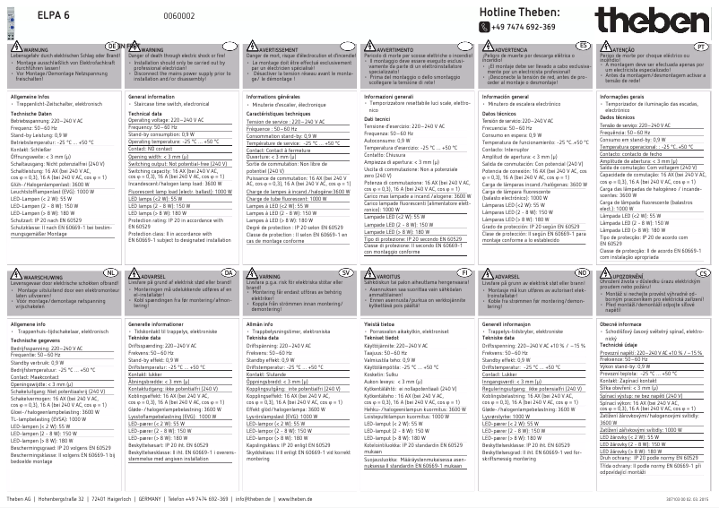 Página 1 del manual Manual de usuario Theben ELPA 6